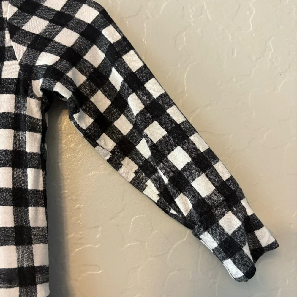 Gigi and Max Parker black and white checks long sleeve skirted bodysuit 12 month